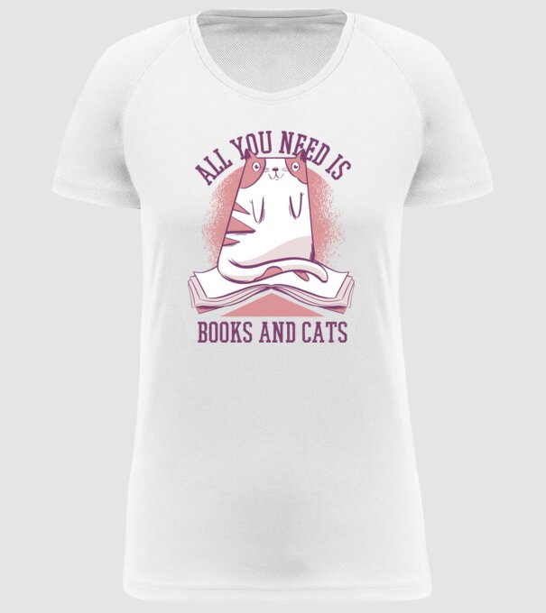 All You Need Is Books And Cats model alb pe tricou