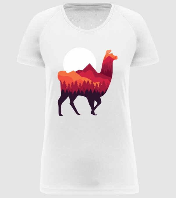 Pădure Alpaca model alb pe tricou