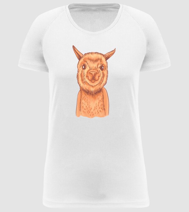 Cap de Alpaca model alb pe tricou