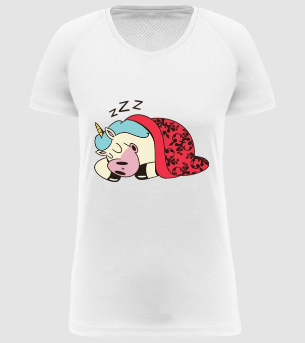 Unicorn adormit model alb pe tricou
