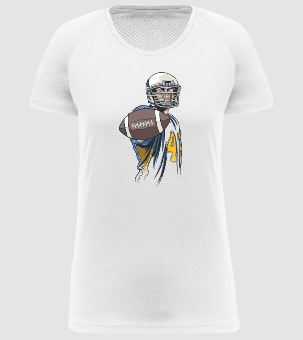 Jucător de fotbal American model alb pe tricou