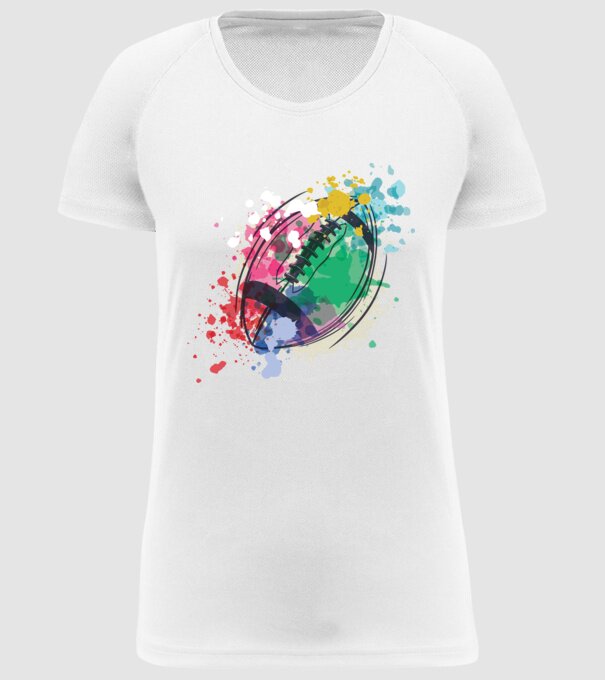 Fotbal american Acuarelă model alb pe tricou