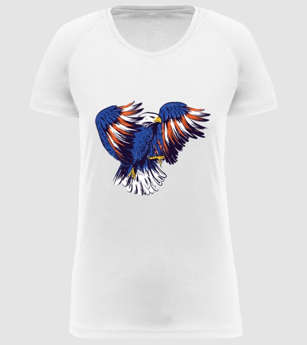 Vultur American model alb pe tricou