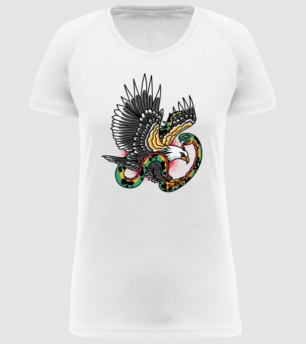Vultur American model alb pe tricou