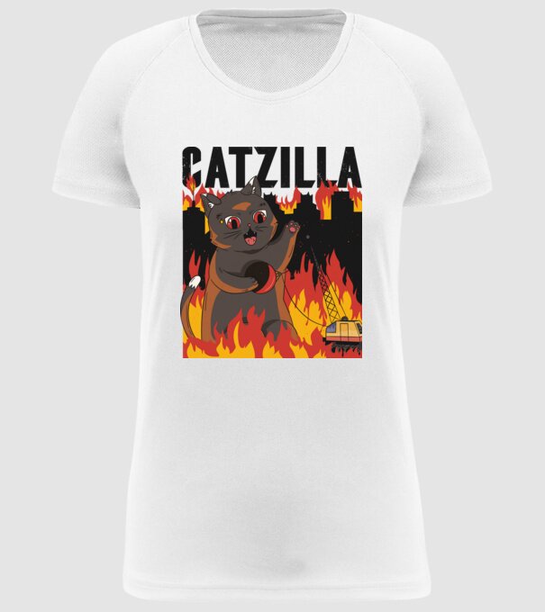 Anime Catzilla model alb pe tricou