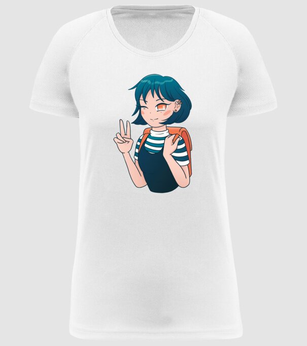 Anime fată model alb pe tricou