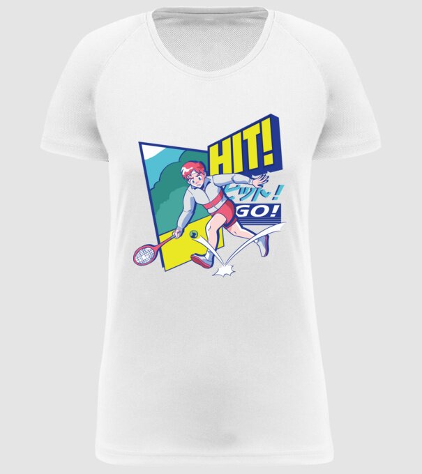 Anime Jucător de tenis băiat model alb pe tricou