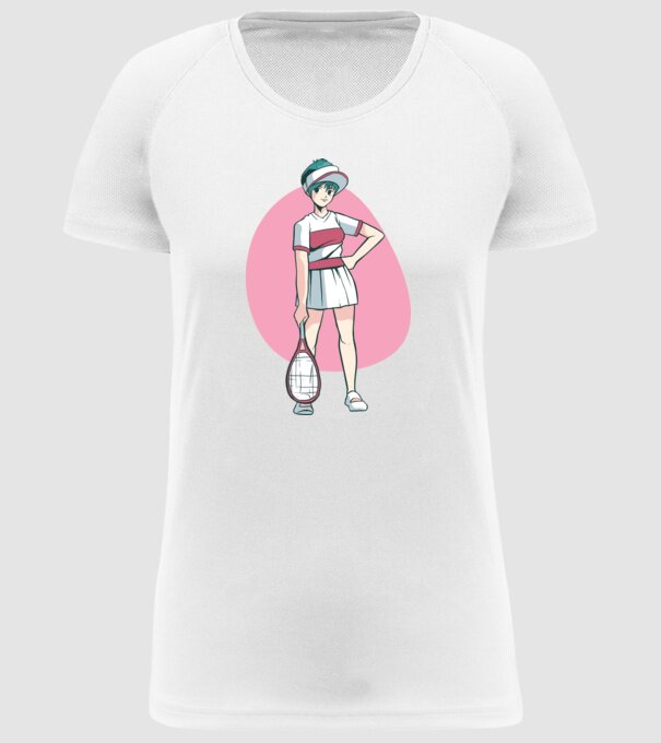 Anime Jucător de tenis fată model alb pe tricou