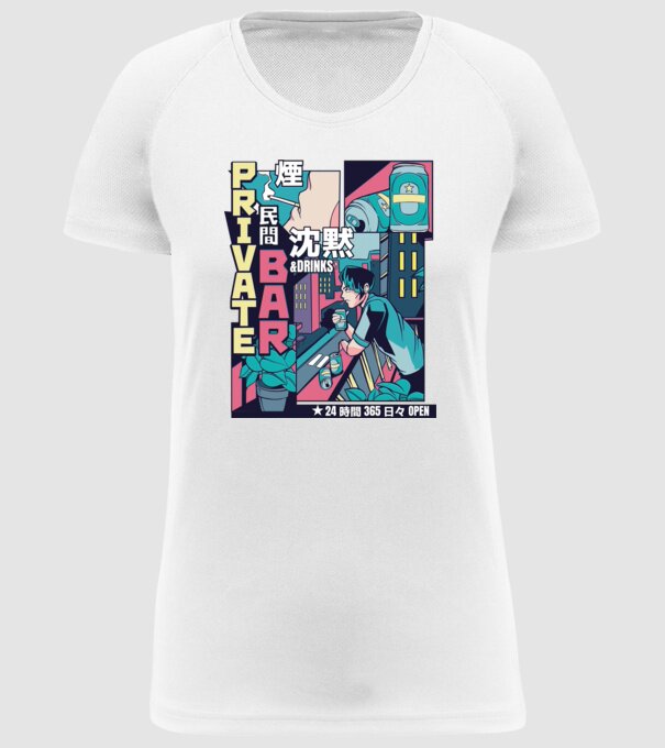 Anime Vaporwave benzi desenate model alb pe tricou