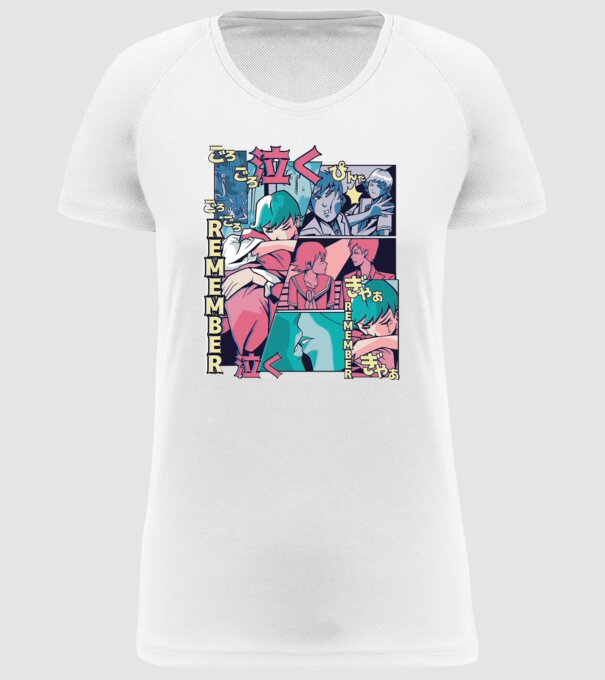 Anime Vaporwave benzi desenate model alb pe tricou