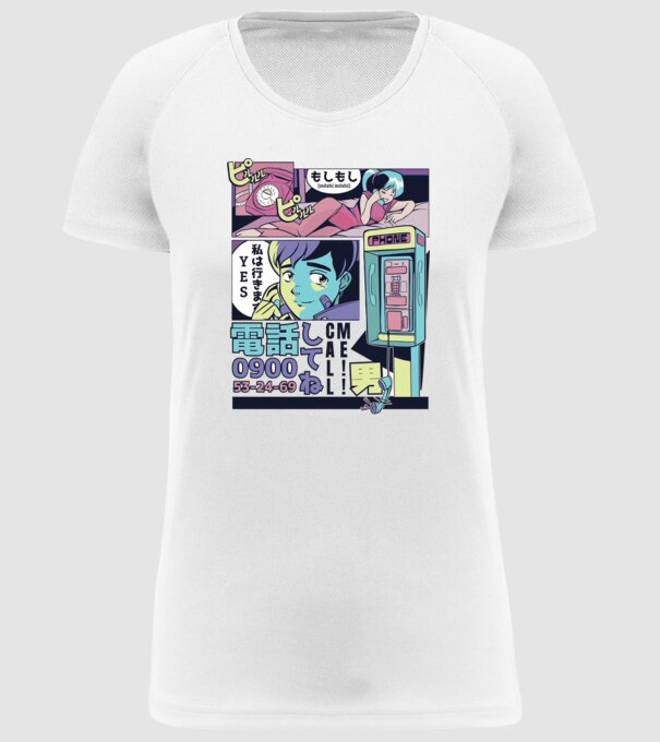 Anime Vaporwave benzi desenate model alb pe tricou