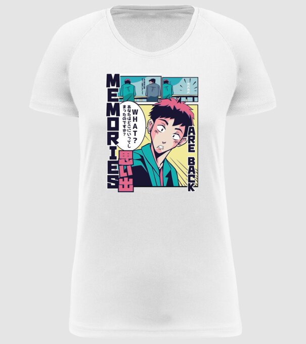Anime Vaporwave benzi desenate model alb pe tricou