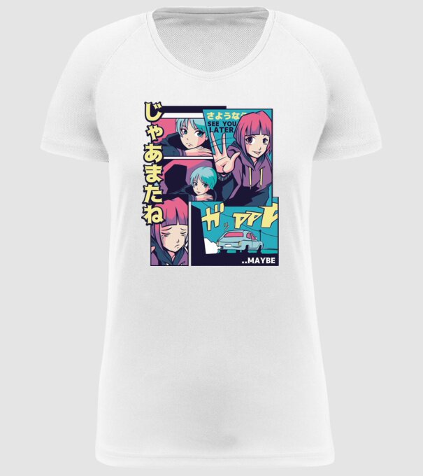 Anime Vaporwave See you Later model alb pe tricou