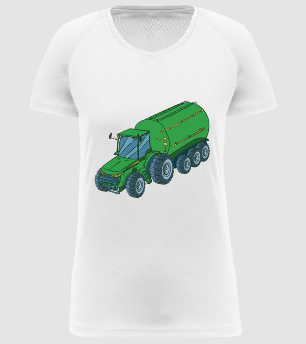 Tractor de recoltare model alb pe tricou