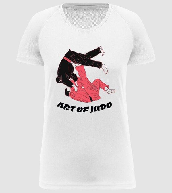 Art of Judo model alb pe tricou