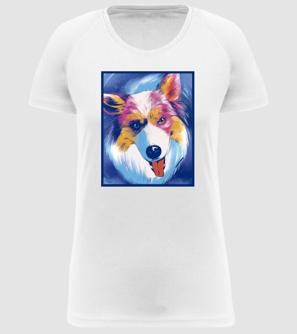 Câine ciobănesc australian model alb pe tricou