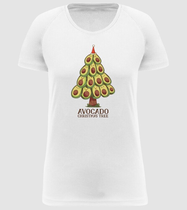 Pom de Crăciun Avocado model alb pe tricou