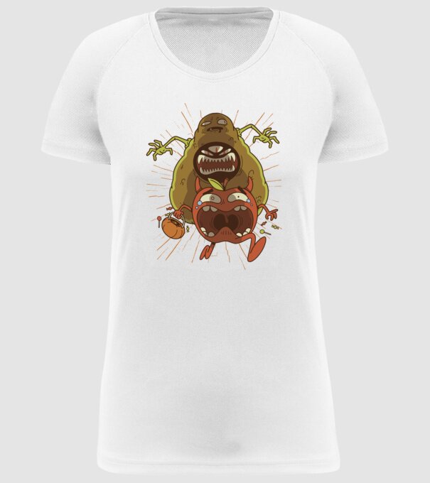 Monstru Avocado model alb pe tricou