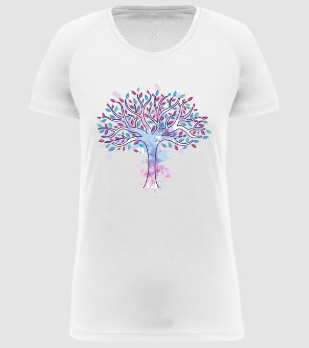 Copacul vieții acuarelă model alb pe tricou