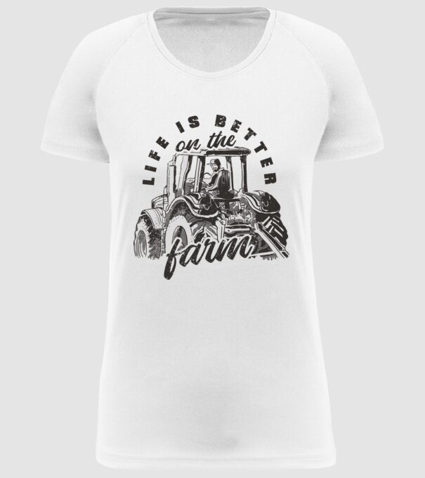 Viața este mai bună la fermă cu tractor model alb pe tricou