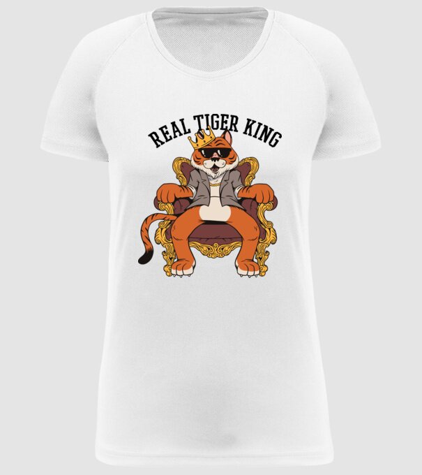 Adevăratul Rege Tigru model alb pe tricou