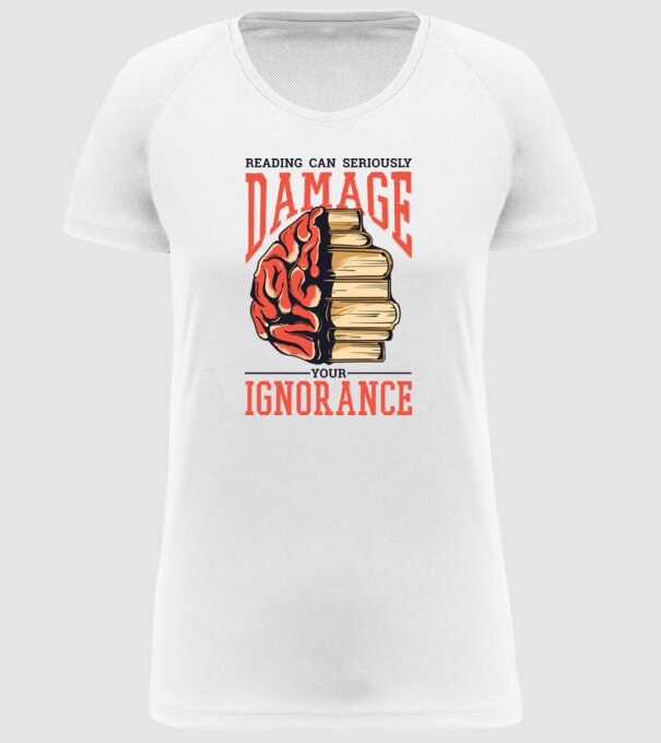 Cititul poate dăuna grav ignoranței tale model alb pe tricou