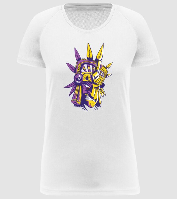 Războinic Aztec model alb pe tricou
