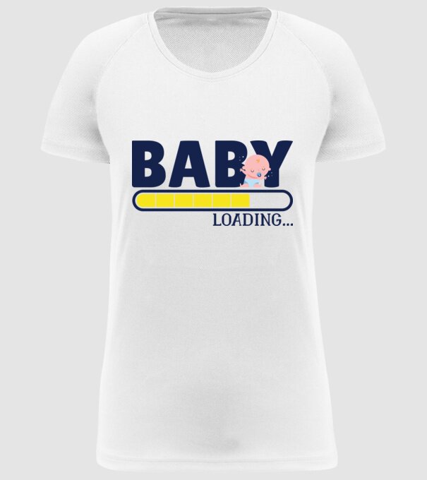 Baby is loading - tricou amuzant pentru mămici model alb pe tricou