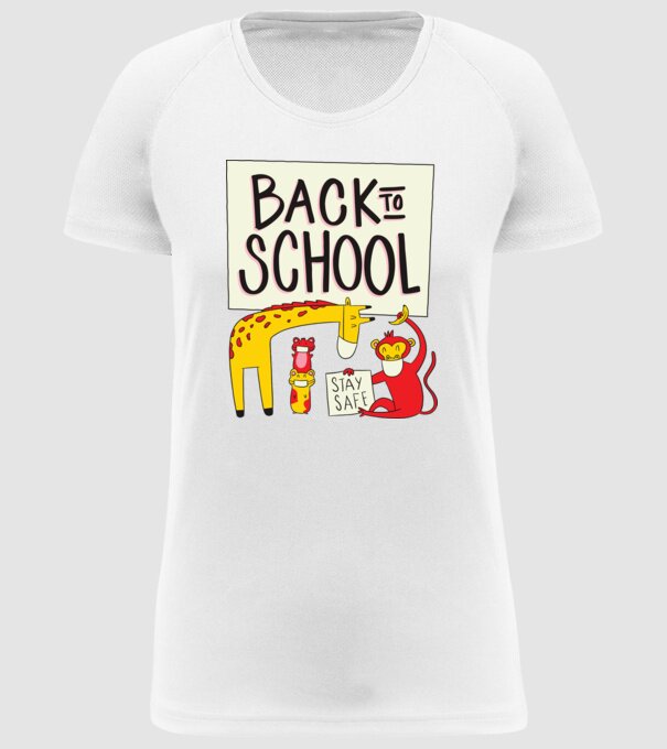 Back To School Animale model alb pe tricou