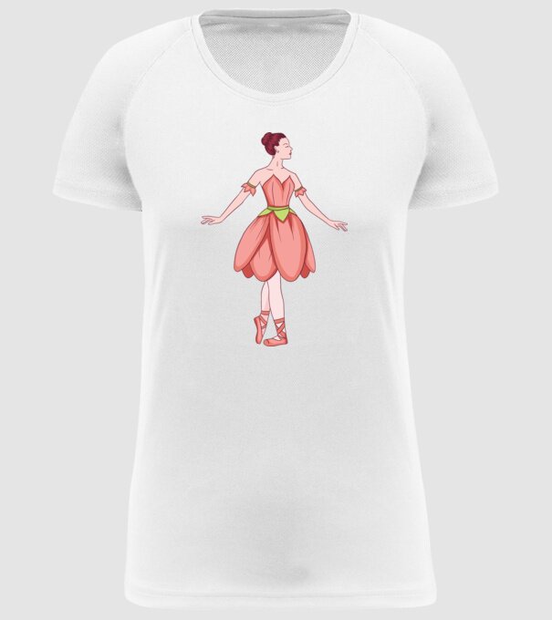 Balerină model alb pe tricou