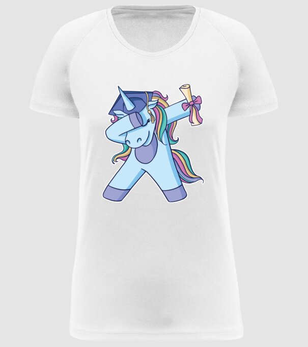 Unicorn Absolvent model alb pe tricou