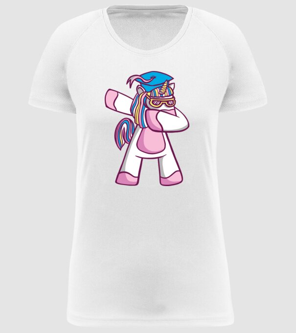 Unicorn Absolvent DAB model alb pe tricou