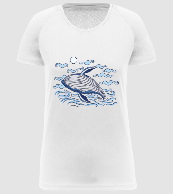 Balenă model alb pe tricou