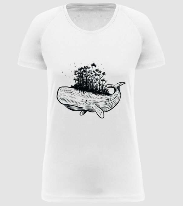 Balenă Natură model alb pe tricou