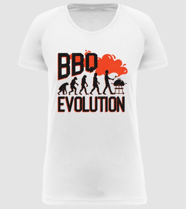 BBQ Evoluție Grătar model alb pe tricou