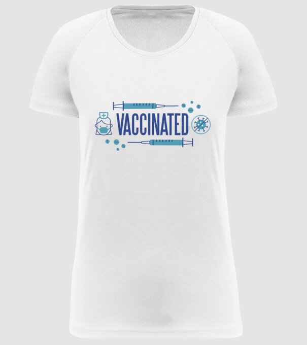 Sunt vaccinat model alb pe tricou