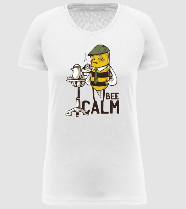 Bee Calm - Fii răbdător Albinuță model alb pe tricou