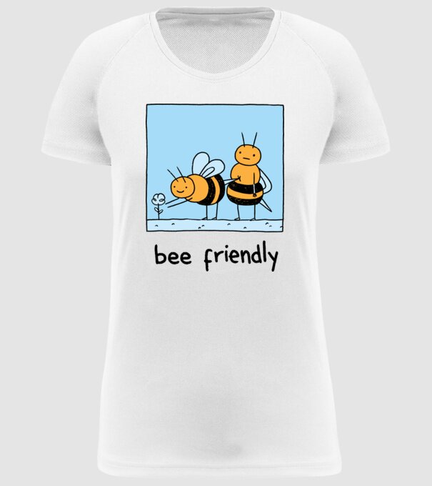 Bee friendly model alb pe tricou