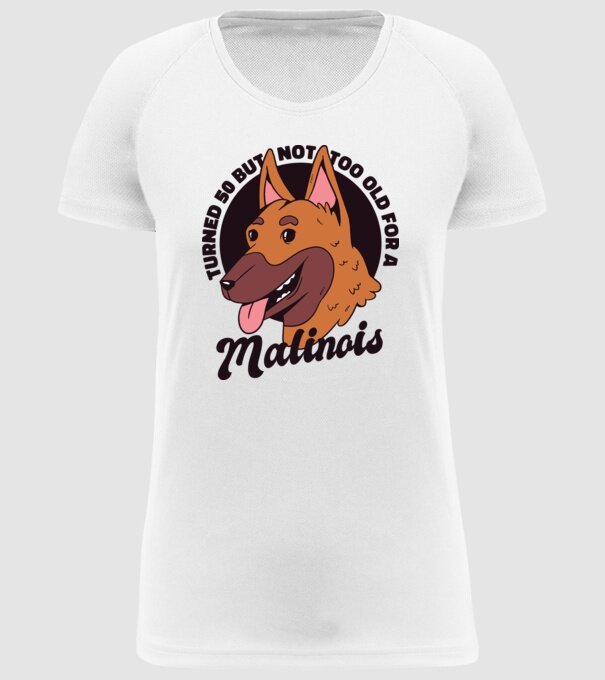 Câine ciobănesc belgian model alb pe tricou