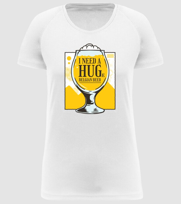 Bere belgiană model alb pe tricou
