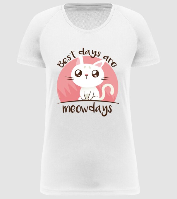 Best days are Meowdays model alb pe tricou