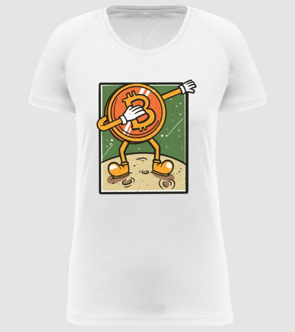 Bitcoin DAB model alb pe tricou