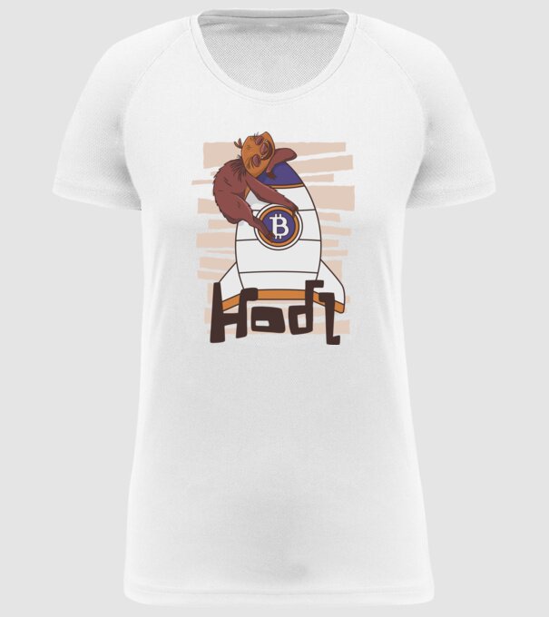 Bitcoin Hodl Leneș model alb pe tricou