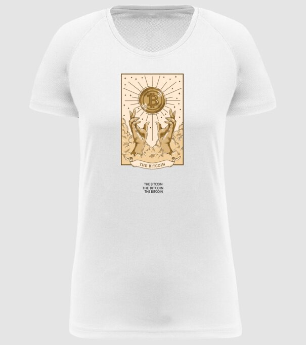 Religie Bitcoin model alb pe tricou