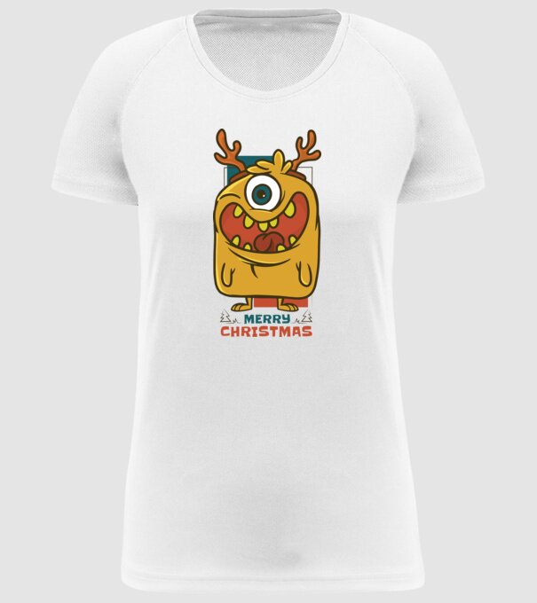 Crăciun Fericit Monstru model alb pe tricou