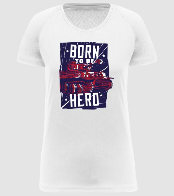 Born To be A Hero cu tanc model alb pe tricou