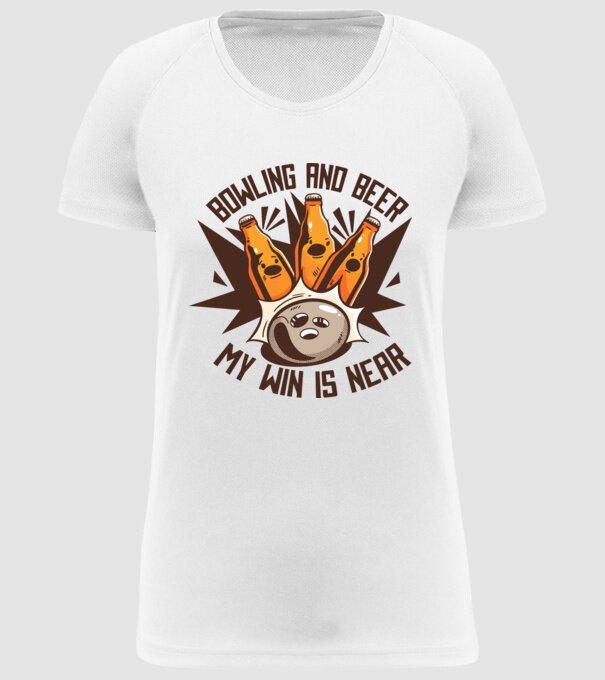 Bowling și bere model alb pe tricou