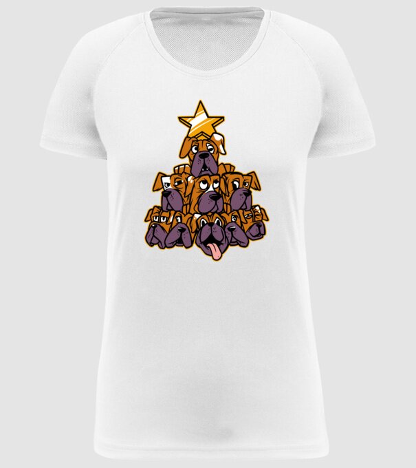 Pom de Crăciun Boxer model alb pe tricou