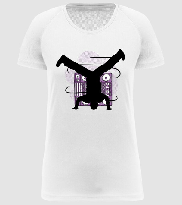 Dansator Break model alb pe tricou
