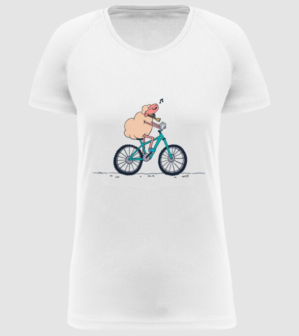 Miel cu bicicletă model alb pe tricou